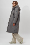 Купить Пальто утепленное женское зимние серого цвета 112205Sr, фото 3