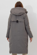 Купить Пальто утепленное женское зимние серого цвета 112205Sr, фото 8