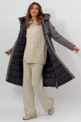 Купить Пальто утепленное женское зимние серого цвета 112205Sr, фото 6
