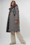 Купить Пальто утепленное женское зимние серого цвета 112205Sr, фото 7