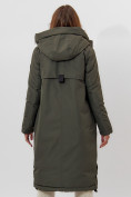 Купить Пальто утепленное женское зимние темно-зеленого цвета 112205TZ, фото 3