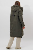 Купить Пальто утепленное женское зимние темно-зеленого цвета 112205TZ, фото 9