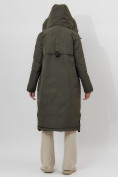 Купить Пальто утепленное женское зимние темно-зеленого цвета 112205TZ, фото 4