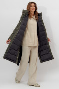 Купить Пальто утепленное женское зимние темно-зеленого цвета 112205TZ, фото 7