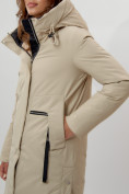 Купить Пальто утепленное женское зимние бежевого цвета 112209B, фото 12