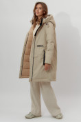 Купить Пальто утепленное женское зимние бежевого цвета 112209B, фото 5
