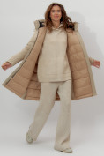 Купить Пальто утепленное женское зимние бежевого цвета 112209B, фото 7