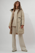 Купить Пальто утепленное женское зимние бежевого цвета 112209B, фото 8