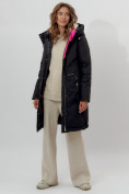 Купить Пальто утепленное женское зимние черного цвета 112209Ch, фото 3