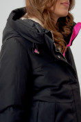Купить Пальто утепленное женское зимние черного цвета 112209Ch, фото 10
