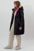 Купить Пальто утепленное женское зимние черного цвета 112209Ch, фото 5