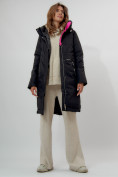 Купить Пальто утепленное женское зимние черного цвета 112209Ch, фото 2