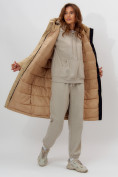 Купить Пальто утепленное женское зимние бежевого цвета 112210B, фото 2
