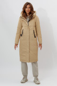 Купить Пальто утепленное женское зимние бежевого цвета 112210B, фото 10