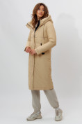 Купить Пальто утепленное женское зимние бежевого цвета 112210B, фото 11