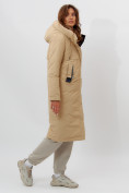 Купить Пальто утепленное женское зимние бежевого цвета 112210B, фото 14