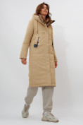 Купить Пальто утепленное женское зимние бежевого цвета 112210B, фото 17