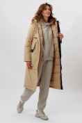 Купить Пальто утепленное женское зимние бежевого цвета 112210B, фото 6
