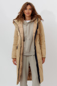 Купить Пальто утепленное женское зимние бежевого цвета 112210B, фото 8