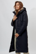Купить Пальто утепленное женское зимние черного цвета 112210Ch, фото 8