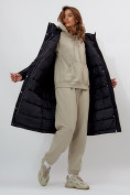 Купить Пальто утепленное женское зимние черного цвета 112210Ch, фото 2
