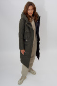 Купить Пальто утепленное женское зимние темно-зеленого цвета 112210TZ, фото 8