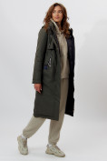 Купить Пальто утепленное женское зимние темно-зеленого цвета 112210TZ, фото 2