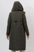 Купить Пальто утепленное женское зимние темно-зеленого цвета 112210TZ, фото 11