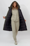 Купить Пальто утепленное женское зимние темно-зеленого цвета 112210TZ, фото 6