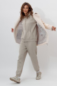 Купить Дубленка женская зимняя авиатор с мехом бежевого цвета 112212B, фото 7