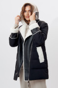Купить Дубленка женская зимняя авиатор с мехом черного цвета 112212Ch, фото 8