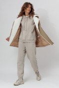 Купить Дубленка женская зимняя авиатор с мехом горчичного цвета 112212G, фото 9