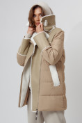 Купить Дубленка женская зимняя авиатор с мехом горчичного цвета 112212G, фото 10