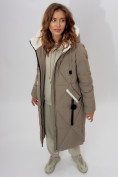 Купить Пальто утепленное женское зимние бежевого цвета 112227B, фото 11