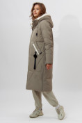 Купить Пальто утепленное женское зимние бежевого цвета 112227B, фото 2