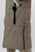 Купить Пальто утепленное женское зимние бежевого цвета 112227B, фото 12
