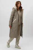 Купить Пальто утепленное женское зимние бежевого цвета 112227B, фото 7