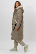 Купить Пальто утепленное женское зимние бежевого цвета 112227B, фото 8