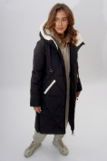 Купить Пальто утепленное женское зимние черного цвета 112227Ch, фото 8