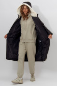 Купить Пальто утепленное женское зимние черного цвета 112227Ch, фото 6