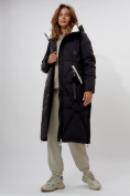 Купить Пальто утепленное женское зимние черного цвета 112227Ch, фото 10
