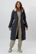 Купить Пальто утепленное женское зимние темно-серого цвета 112227TC, фото 4