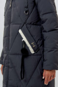 Купить Пальто утепленное женское зимние темно-серого цвета 112227TC, фото 10
