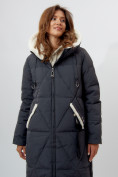 Купить Пальто утепленное женское зимние темно-серого цвета 112227TC, фото 11
