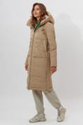Купить Пальто утепленное женское зимние бежевого цвета 112253B, фото 2