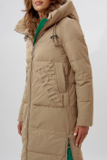 Купить Пальто утепленное женское зимние бежевого цвета 112253B, фото 10