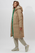 Купить Пальто утепленное женское зимние бежевого цвета 112253B, фото 4