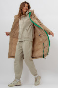 Купить Пальто утепленное женское зимние бежевого цвета 112253B, фото 6