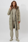 Купить Пальто утепленное женское зимние бирюзового цвета 112253Br