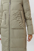 Купить Пальто утепленное женское зимние бирюзового цвета 112253Br, фото 11